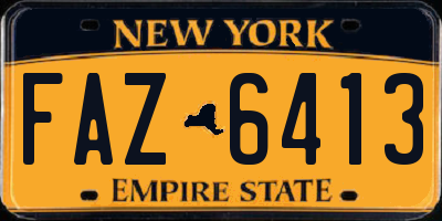 NY license plate FAZ6413