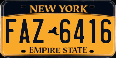 NY license plate FAZ6416