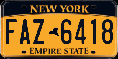 NY license plate FAZ6418