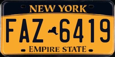 NY license plate FAZ6419