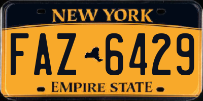 NY license plate FAZ6429