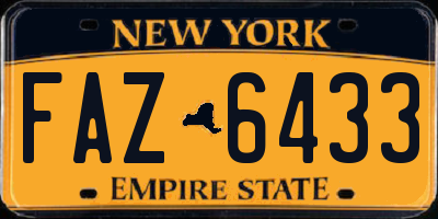 NY license plate FAZ6433