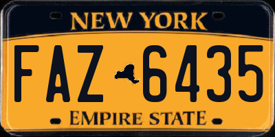 NY license plate FAZ6435