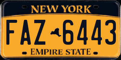 NY license plate FAZ6443