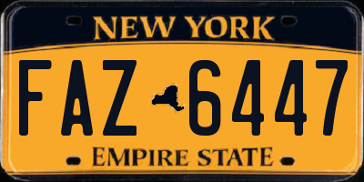 NY license plate FAZ6447