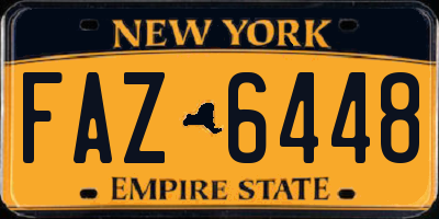 NY license plate FAZ6448
