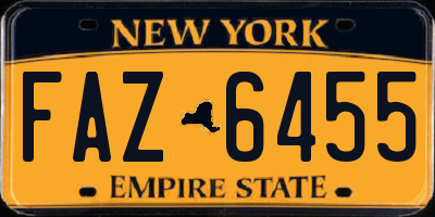 NY license plate FAZ6455