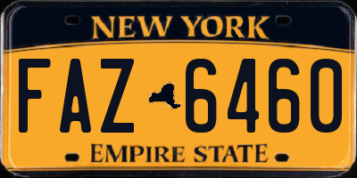 NY license plate FAZ6460