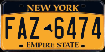 NY license plate FAZ6474