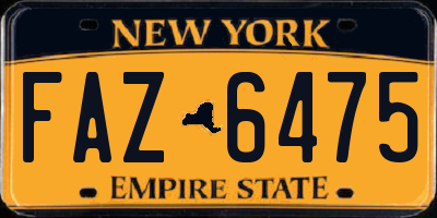 NY license plate FAZ6475