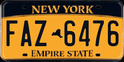 NY license plate FAZ6476