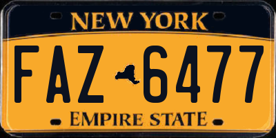 NY license plate FAZ6477