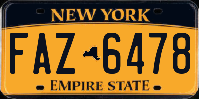 NY license plate FAZ6478