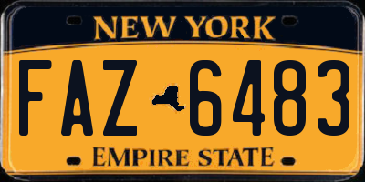 NY license plate FAZ6483