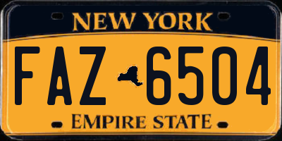 NY license plate FAZ6504
