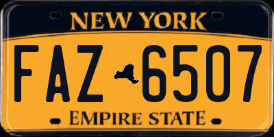 NY license plate FAZ6507
