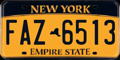 NY license plate FAZ6513