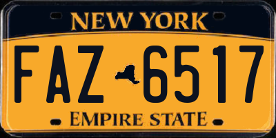NY license plate FAZ6517