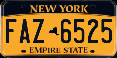 NY license plate FAZ6525