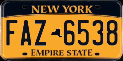 NY license plate FAZ6538
