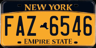 NY license plate FAZ6546