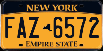 NY license plate FAZ6572
