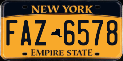 NY license plate FAZ6578