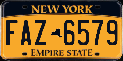 NY license plate FAZ6579