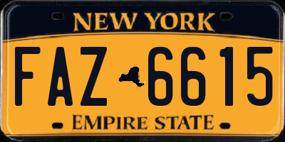 NY license plate FAZ6615