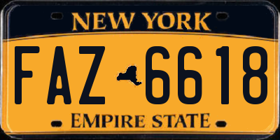 NY license plate FAZ6618