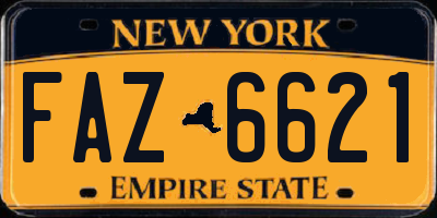 NY license plate FAZ6621