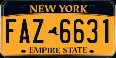 NY license plate FAZ6631
