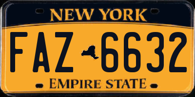 NY license plate FAZ6632