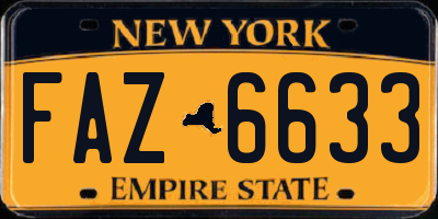 NY license plate FAZ6633