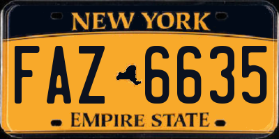 NY license plate FAZ6635