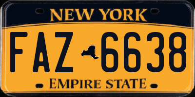 NY license plate FAZ6638