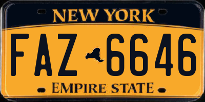 NY license plate FAZ6646