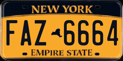 NY license plate FAZ6664