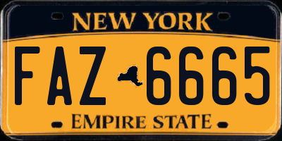 NY license plate FAZ6665