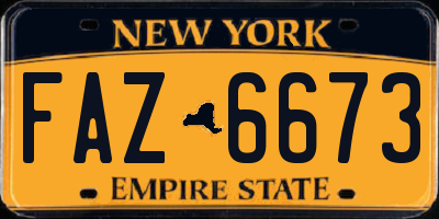 NY license plate FAZ6673