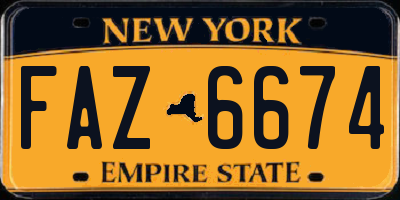 NY license plate FAZ6674
