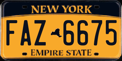 NY license plate FAZ6675