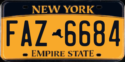 NY license plate FAZ6684