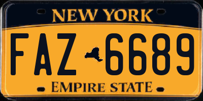 NY license plate FAZ6689