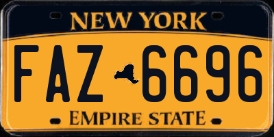 NY license plate FAZ6696