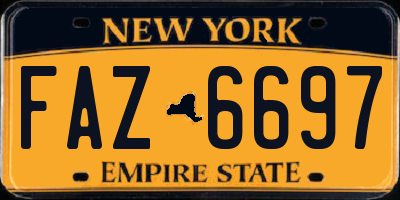NY license plate FAZ6697