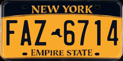 NY license plate FAZ6714
