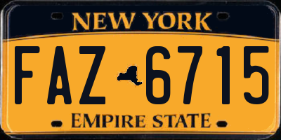 NY license plate FAZ6715