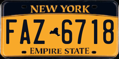 NY license plate FAZ6718