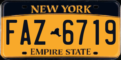NY license plate FAZ6719